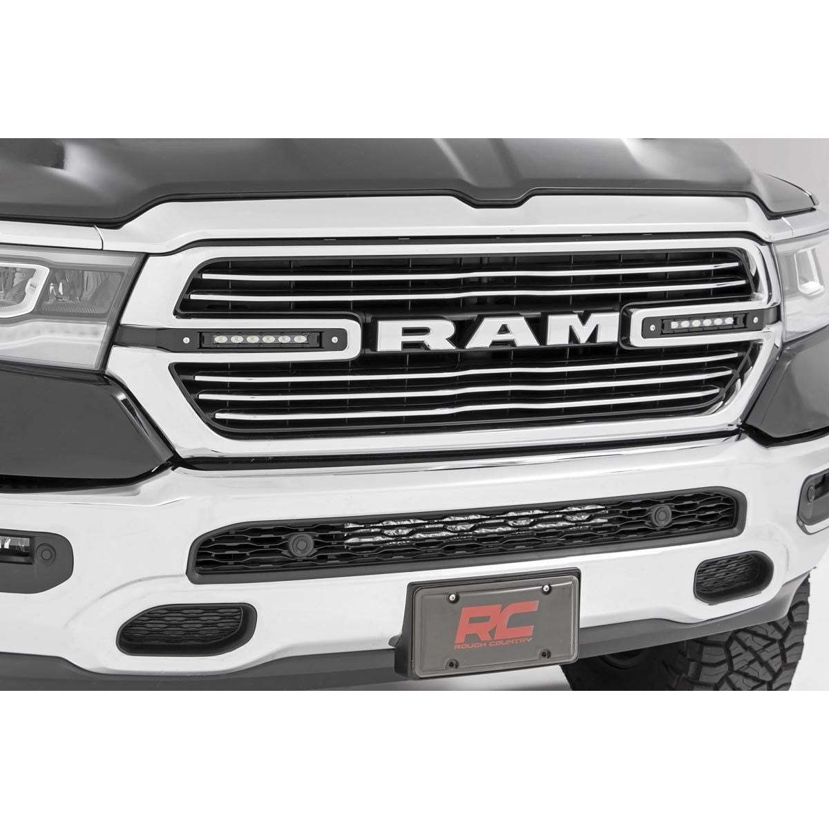 ROUGH COUNTRY Dual 6in LED Grille Kit | Black Slimline | Ram 1500 2WD/4WD (2019-2024) | 70783