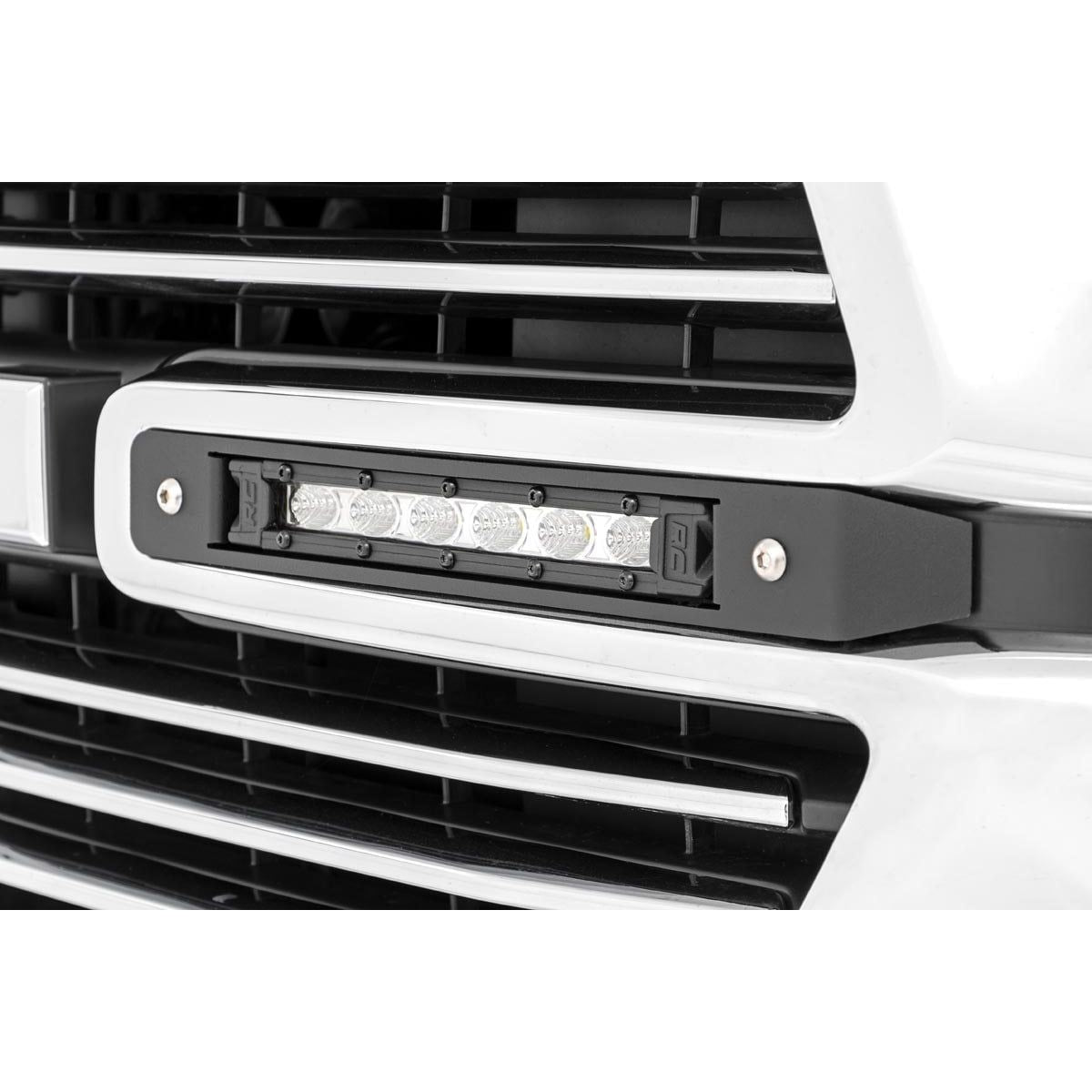 ROUGH COUNTRY Dual 6in LED Grille Kit | Chrome Slimline | Ram 1500 2WD/4WD (2019-2024) | 70784