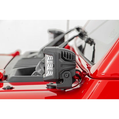 ROUGH COUNTRY 3 Inch Chrome Series LED Lights | Wide Angle Osram | Pair | 70904