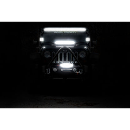 ROUGH COUNTRY 50 Inch Black Series LED Light Bar | Dual Row | Amber DRL | 70950BDA