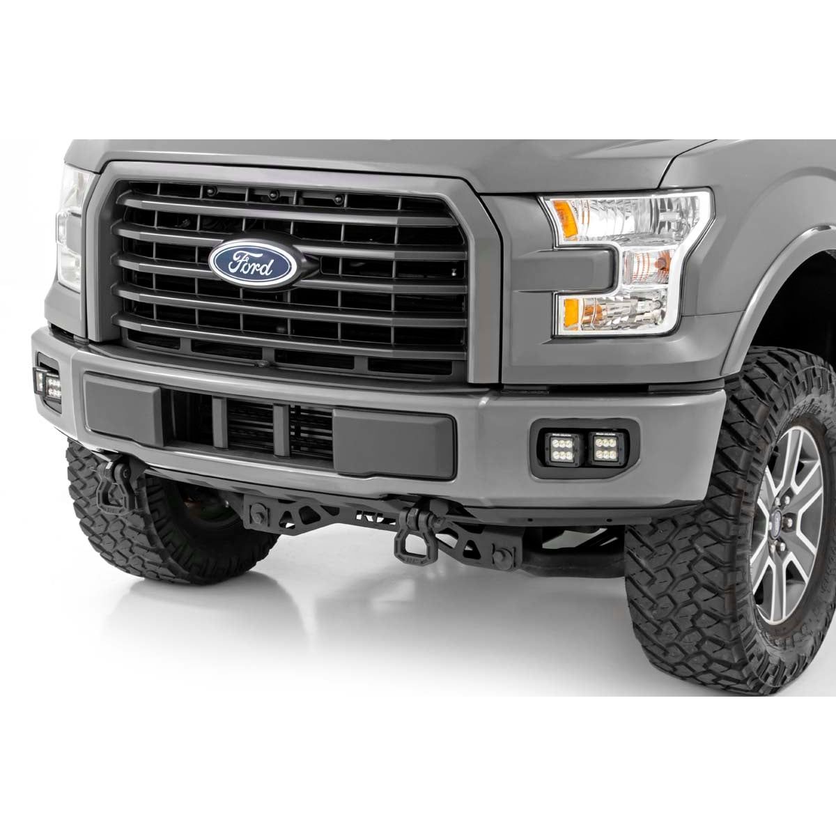 ROUGH COUNTRY LED Light Kit | Fog Mount | Dual 2" Black Pairs | SAE | Ford F-150 (15-17) | 70831