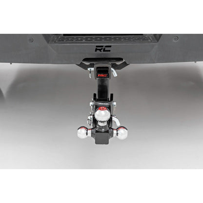 ROUGH COUNTRY Adjustable Trailer Hitch | 6 Inch Drop | Multi-Ball Mount | Fits 2 Inch Receiver | 99100