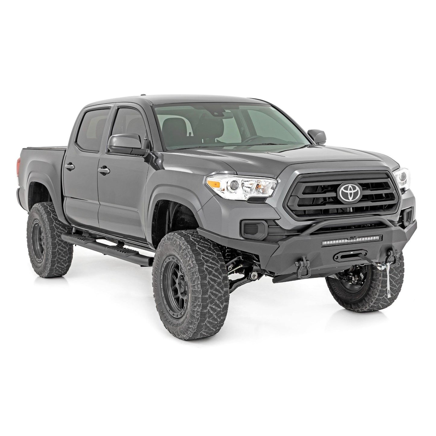ROUGH COUNTRY Oval Nerf Step | Double Cab | Black | Toyota Tacoma 2WD/4WD (2005-2023) | 21008
