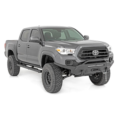 ROUGH COUNTRY Oval Nerf Step | Double Cab | Black | Toyota Tacoma 2WD/4WD (2005-2023) | 21008