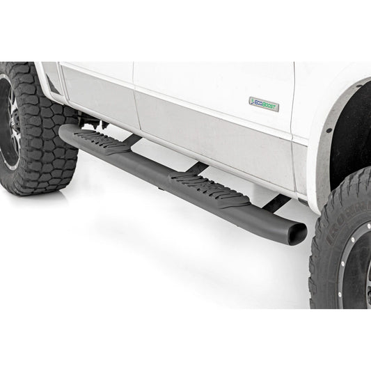 ROUGH COUNTRY Oval Nerf Step | Crew Cab | Black | Ford F-150 2WD/4WD (2009-2014) | 21007