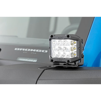 ROUGH COUNTRY LED Light Kit | Ditch Mount |  2" Chrome Pair | Wide | Ford Bronco 4WD (21-25) | 71050