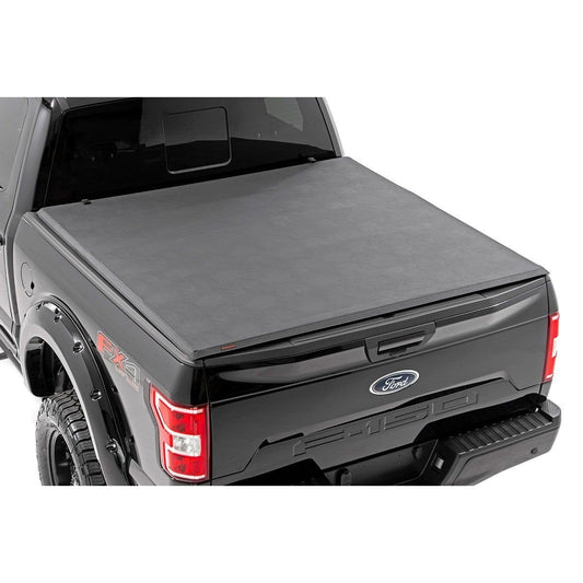ROUGH COUNTRY Soft Tri-Fold Bed Cover | 5'7" Bed | Ford F-150 (21-25)/F-150 Lightning (22-25)  | 41521550A
