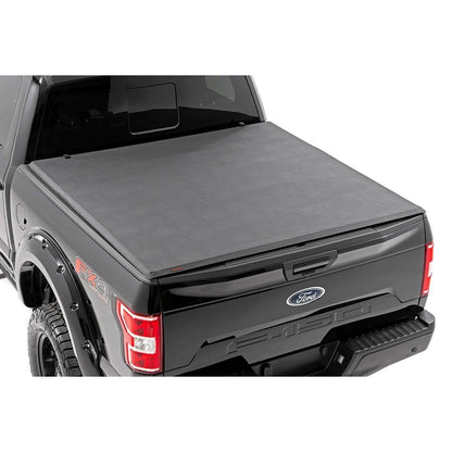 ROUGH COUNTRY Soft Tri-Fold Bed Cover | 6'7" Bed | Ford F-150 (21-25)/F-150 Lightning (22-25)  | 41521650A