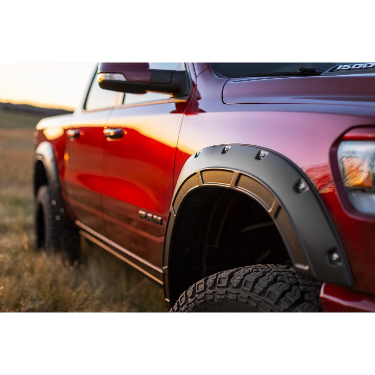 ROUGH COUNTRY Fender Flares | Defender | PRD Deep Red | Ram 1500 2WD/4WD (2019-2024) | A-D10914-PRD