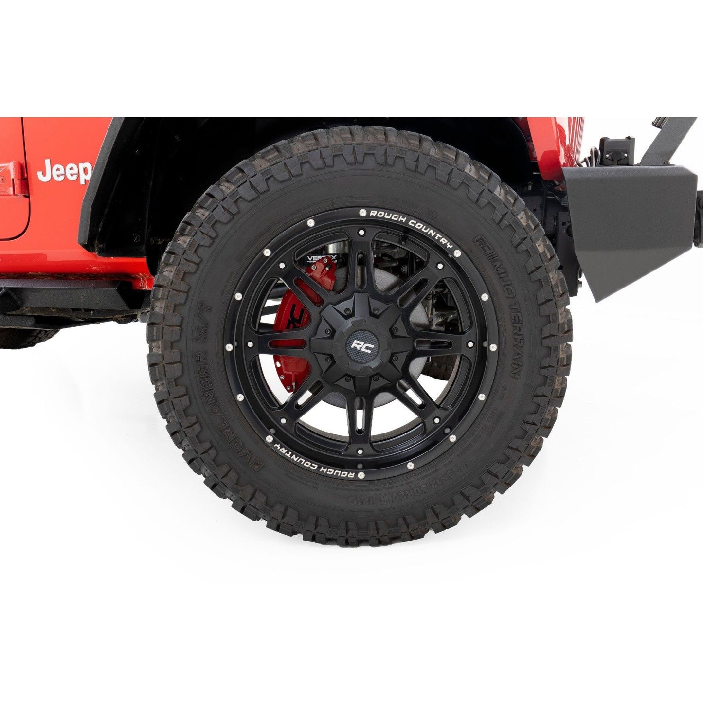 ROUGH COUNTRY Caliper Covers | Front & Rear | Red | Sport | Jeep Wrangler JL (18-25)/Wrangler Unlimited (18-25)  | 71150