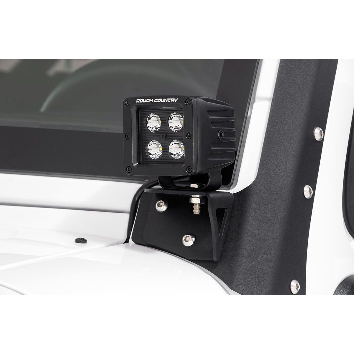 ROUGH COUNTRY LED Light Mount | Lower Windshield | Pod | Jeep Wrangler JK/Wrangler Unlimited (07-18) | 70044