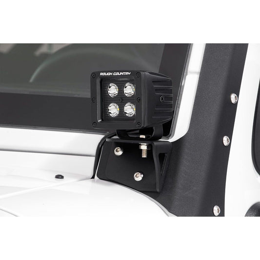 ROUGH COUNTRY LED Light Mount | Lower Windshield | Pod | Jeep Wrangler JK/Wrangler Unlimited (07-18) | 70044