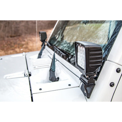 ROUGH COUNTRY Light Mounts | Lower Windshield | Jeep Wrangler JK/Wrangler Unlimited  (07-18) | 6004