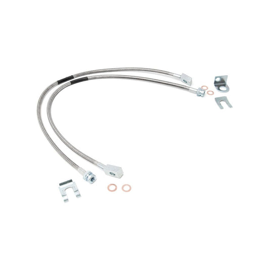 ROUGH COUNTRY Brake Lines | Stainless | FR | 4-6" Lift | Jeep Wrangler TJ (97-06)/Wrangler Unlimited (04-06)  | 89702