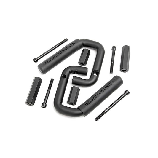 ROUGH COUNTRY Grab Handles | Steel | Front | Black | Jeep Wrangler JK/Wrangler Unlimited (07-18) | 6501