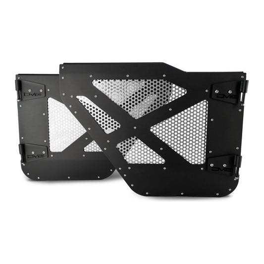 DV8 Off-Road 2018-2024 Jeep JL & 2020-2024 JT Rear Half-Doors with Aluminum Mesh C3| HDJL-01R