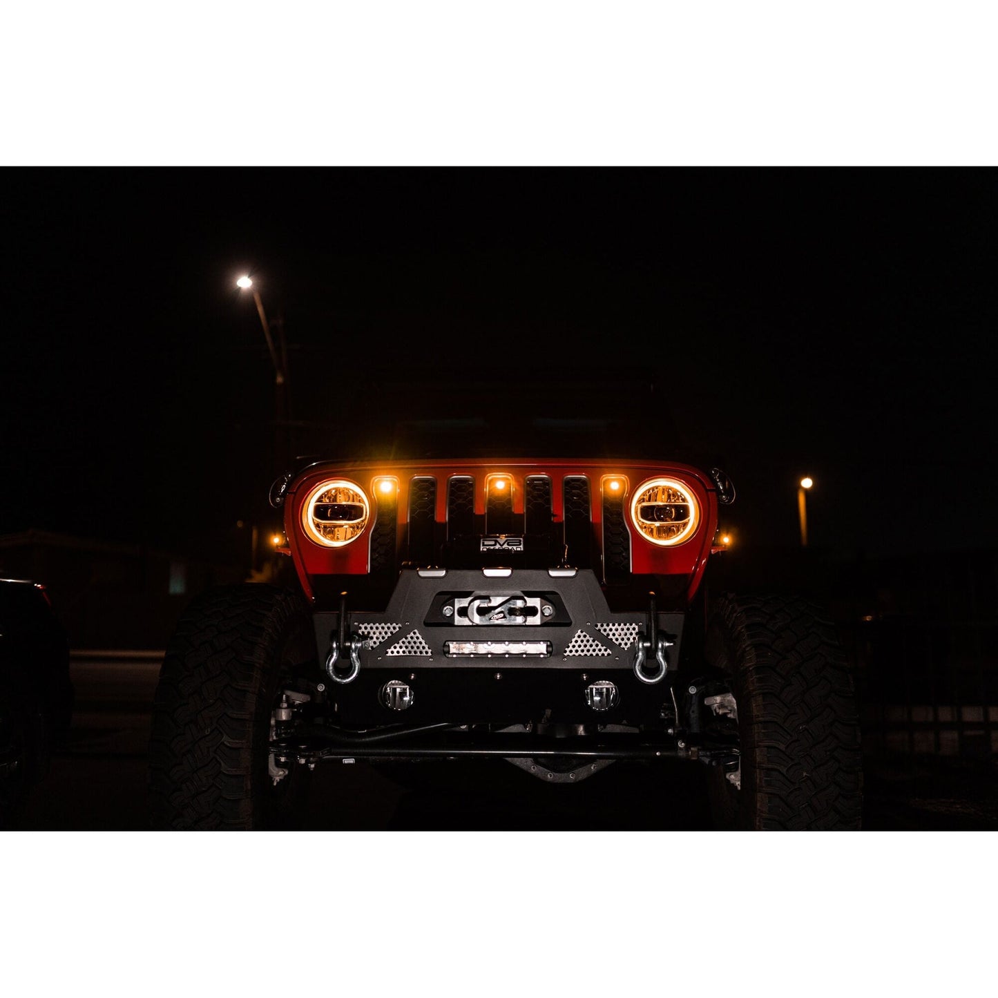 DV8 Off-Road 2018-2023 Jeep Wrangler JL Amber Grille Lights C3| GRJL-02