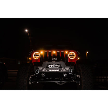 DV8 Off-Road 2018-2023 Jeep Wrangler JL Amber Grille Lights C3| GRJL-02