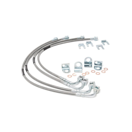 ROUGH COUNTRY Brake Lines | Stainless | FR & RR | 4-6 Inch Lift | Jeep Wrangler JK/Wrangler Unlimited (07-18) | 89716