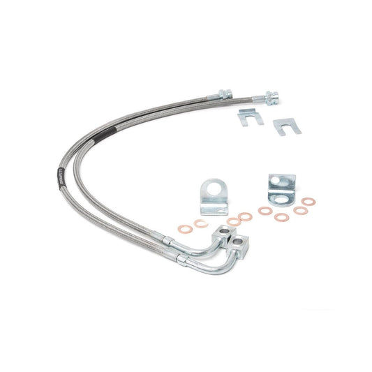 ROUGH COUNTRY Brake Lines | Stainless | Front | 4-6 Inch Lift | Jeep Wrangler JK/Wrangler Unlimited (07-18) | 89707