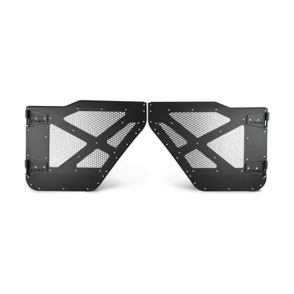 DV8 Off-Road 2018-2024 Jeep JL & 2020-2024 JT Rear Half-Doors with Aluminum Mesh C3| HDJL-01R