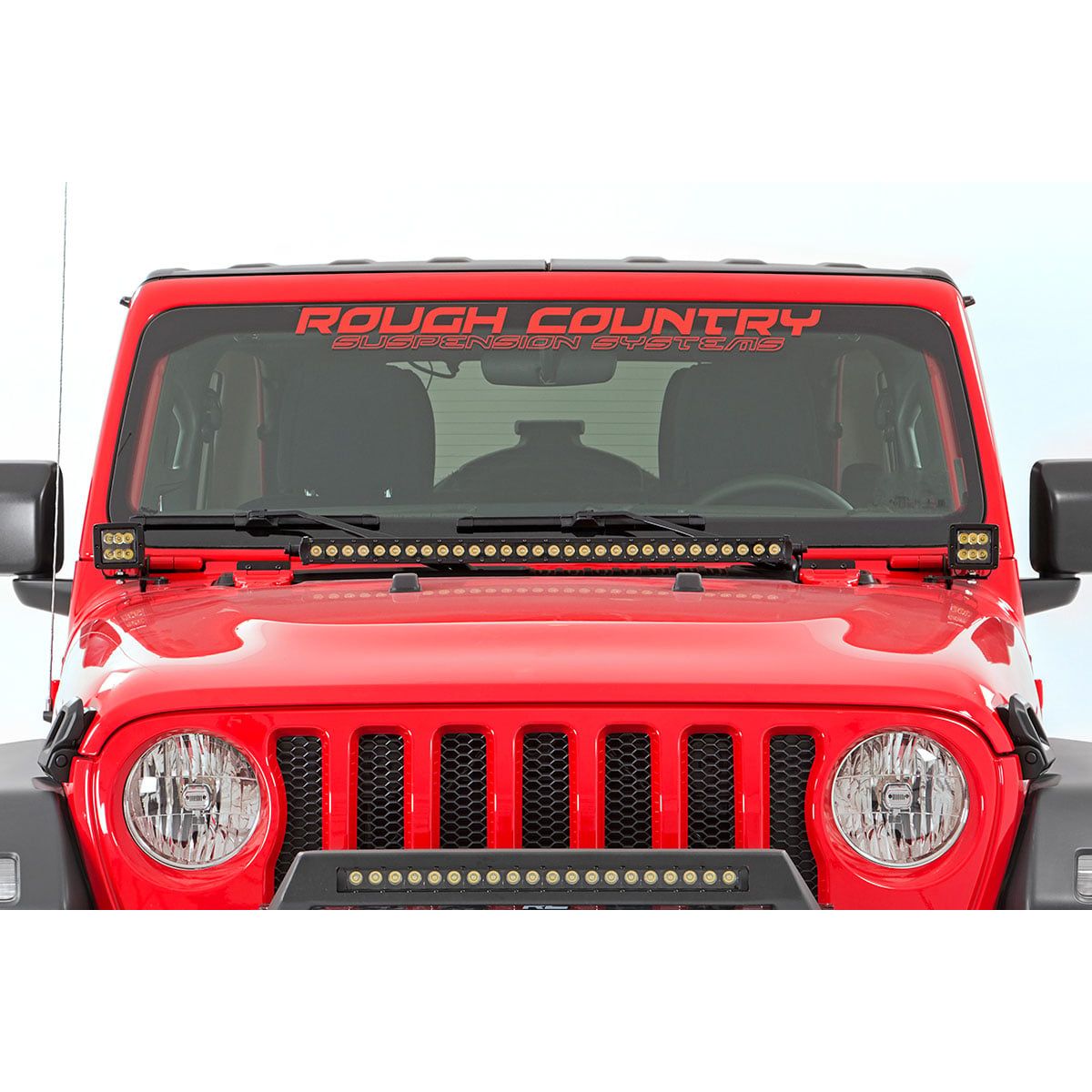 ROUGH COUNTRY LED Light Kit | Hinge Mount | 2" Black Pair | White DRL | Jeep Gladiator JT/Wrangler JL (18-25) | 70052DRL