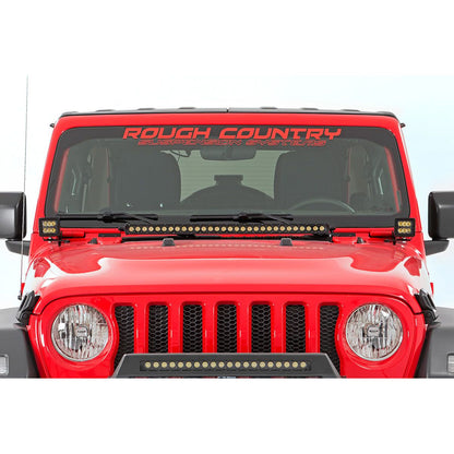 ROUGH COUNTRY LED Light Kit | Hinge Mount | 2" Black Pair | White DRL | Jeep Gladiator JT/Wrangler JL (18-25) | 70052DRL