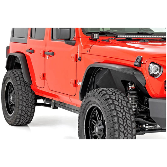 Rough Contry High Clearance LED Flat Fender Flare Kit - UV Treated (Jeep Wrangler JL 18-23) RCS99036