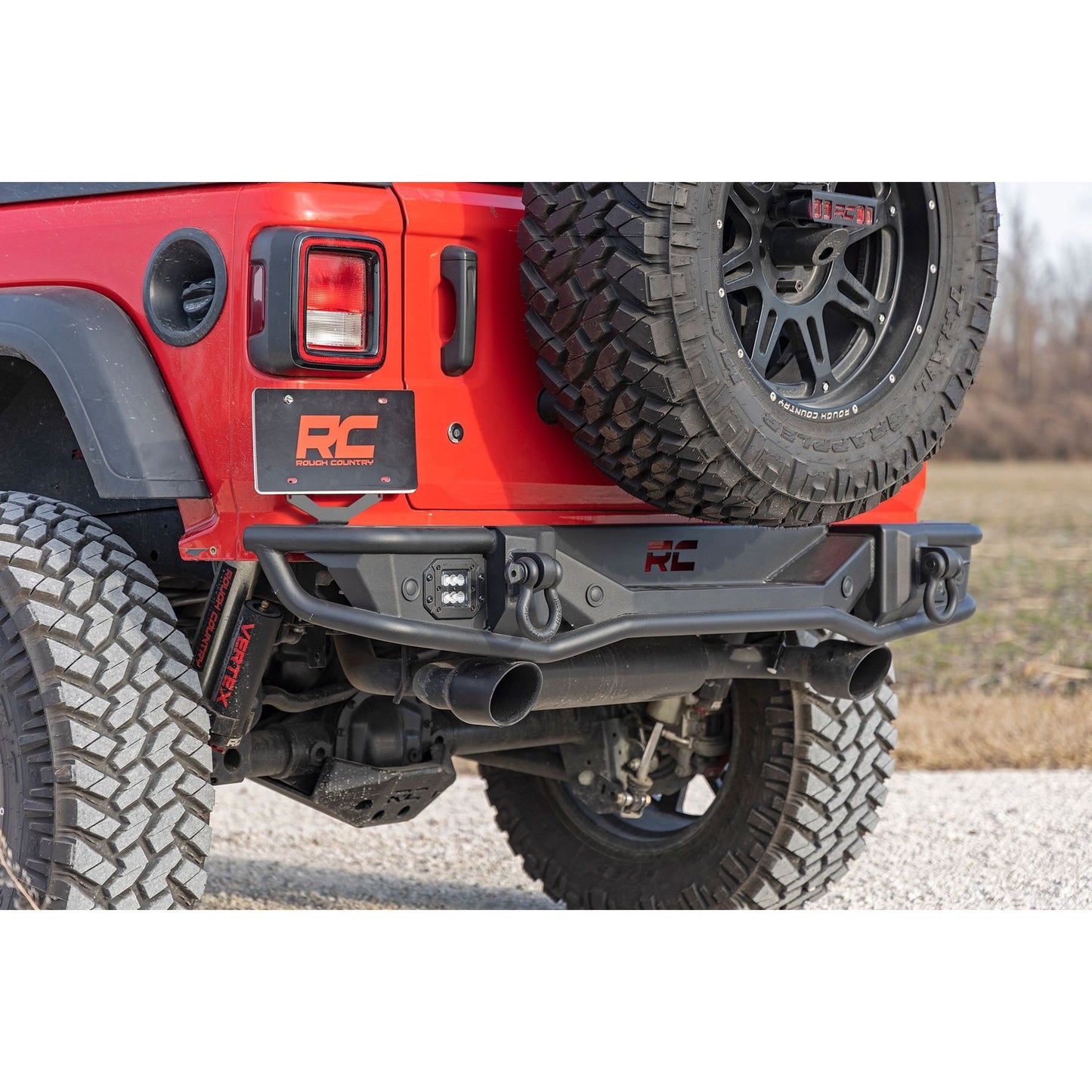 ROUGH COUNTRY Rear Bumper | Tubular | Jeep Wrangler JL (18-25)/Wrangler Unlimited (18-25)  | 10648