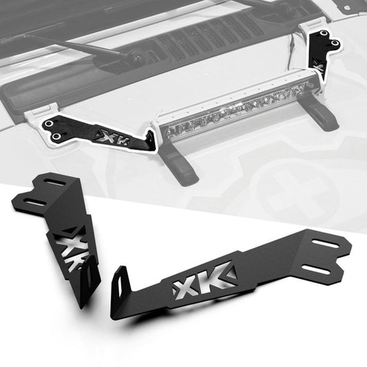 XKGLOW | Jeep JL JT Hood 20" Light Bar Bracket Kit | XK-BRC-JL-H