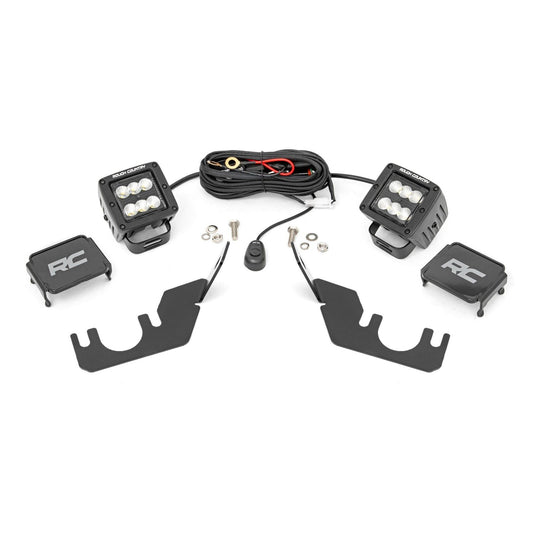 ROUGH COUNTRY LED Light Kit | Rear Mount | 2" Black Pair | Flood | Kawasaki Teryx 4 1000/Teryx4 800  | 94007