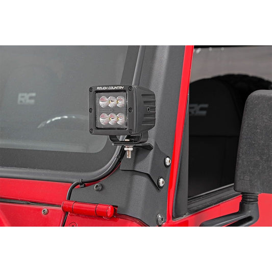 ROUGH COUNTRY LED Light Mount | Lower A-Pillar | Pod | Jeep Wrangler TJ (97-06)/Wrangler Unlimited (04-06)  | 70046