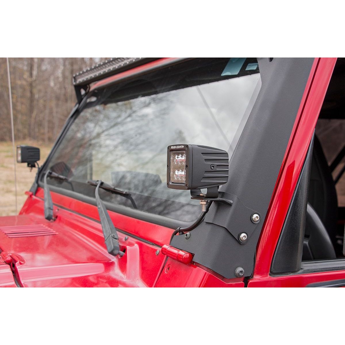 ROUGH COUNTRY LED Light Mount | Lower A-Pillar | Pod | Jeep Wrangler TJ (97-06)/Wrangler Unlimited (04-06)  | 70046