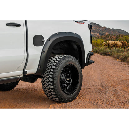 ROUGH COUNTRY Pocket Fender Flares | GXD Sterling Grey Metallic | Chevy Silverado 1500 (19-21) | F-C11911A-GXD
