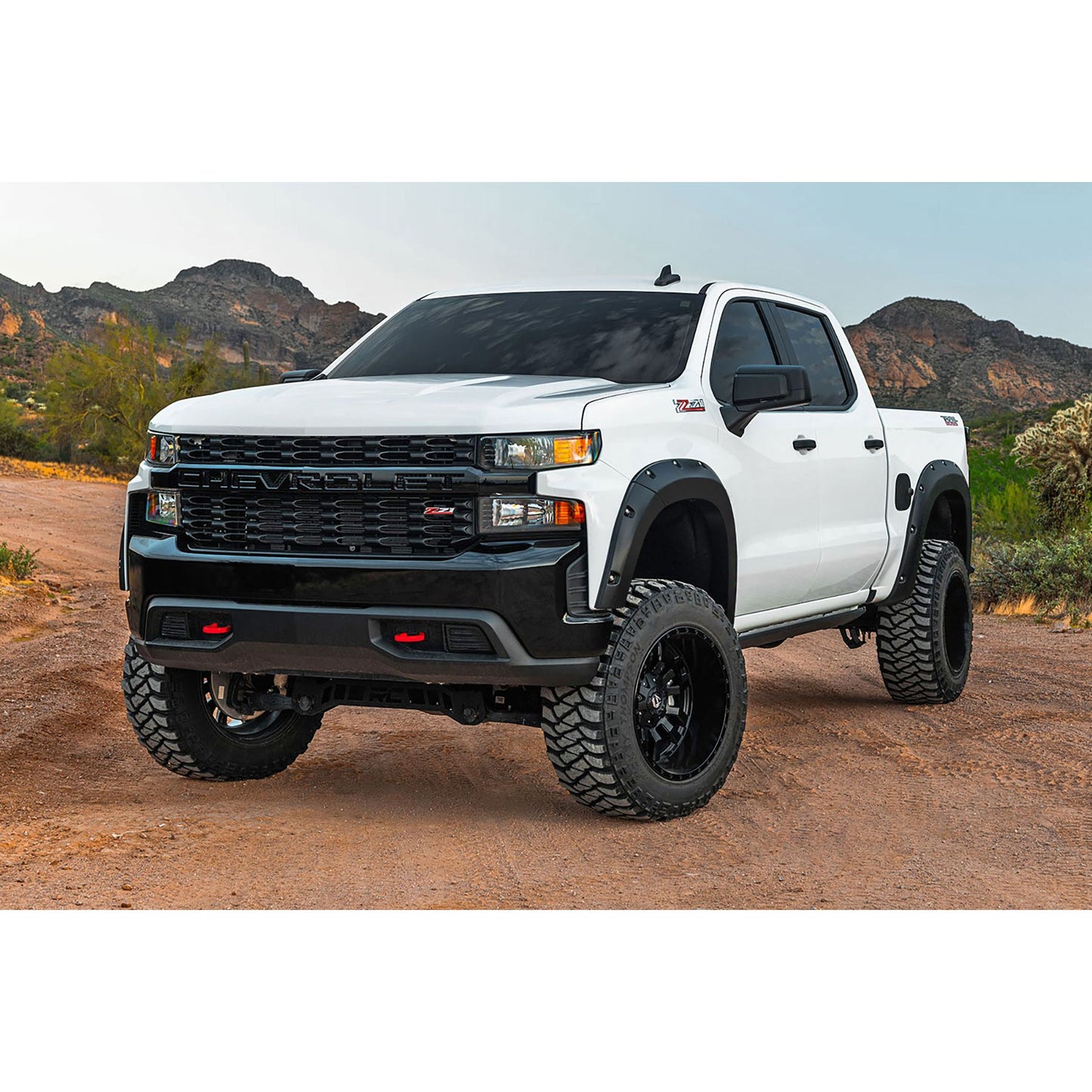 ROUGH COUNTRY Pocket Fender Flares | GA0 Northsky Blue | Chevy Silverado 1500 (19-21) | F-C11911A-GA0