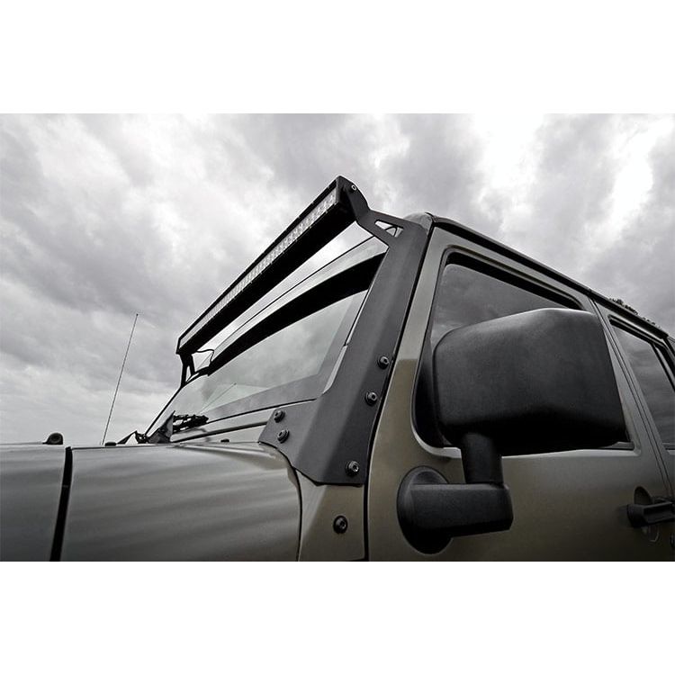 ROUGH COUNTRY LED Light Mounts | Upper Windshield | 50" | Jeep Wrangler JK/Wrangler Unlimited (07-18) | 70504