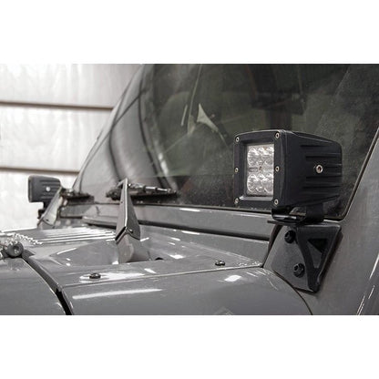 ROUGH COUNTRY LED Light Mount | Lower Windshield | Pod | Jeep Wrangler JK/Wrangler Unlimited (07-18) | 70044
