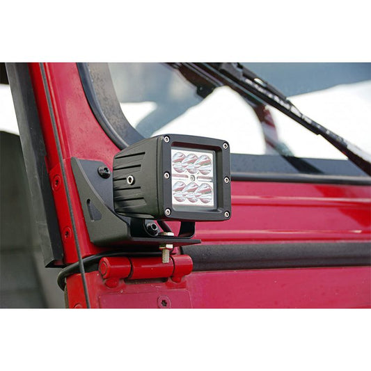 ROUGH COUNTRY LED Light Mount | Lower Windshield | Pod Pair | Jeep Wrangler YJ 4WD (87-95) | 70510