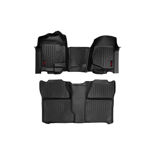 ROUGH COUNTRY Floor Mats | FR & RR | OV Hump | Crew | Chevy/GMC 1500/2500HD (07-14) | M-21073