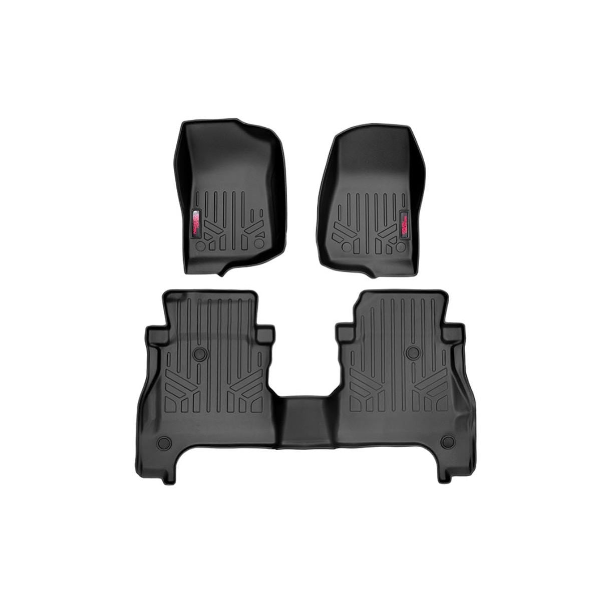 ROUGH COUNTRY Floor Mats | FR & RR | RR Lockable | Jeep Gladiator JT 4WD (2020-2025) | M-61501