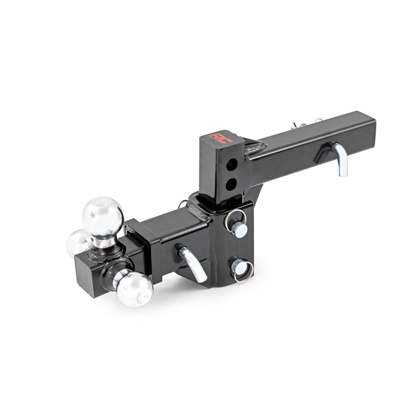 ROUGH COUNTRY Adjustable Trailer Hitch | 6 Inch Drop | Multi-Ball Mount | Fits 2 Inch Receiver | 99100
