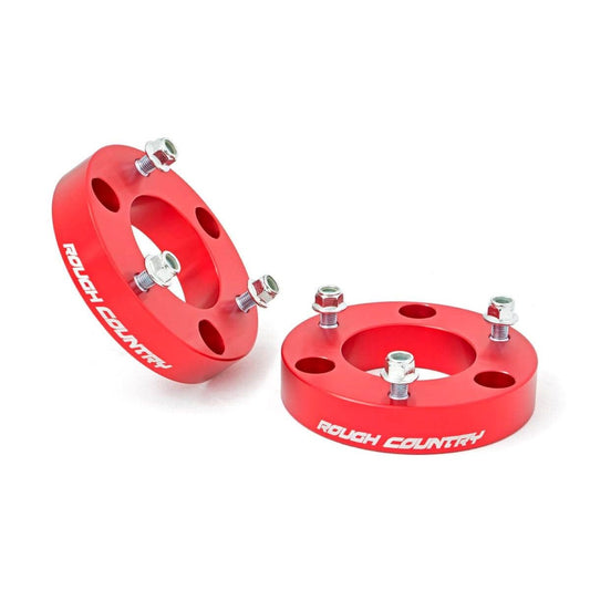 ROUGH COUNTRY 2 Inch Leveling Kit | Red Spacers | Nissan Titan 2WD/4WD (2004-2024) | 863RED