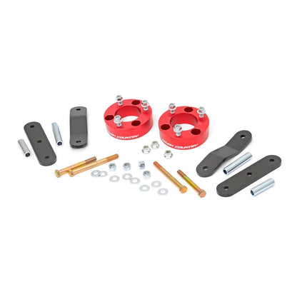 ROUGH COUNTRY 2.5 Inch Leveling Kit | Red Spacers | Nissan Frontier (05-25)/Xterra (05-15)  | 867RED
