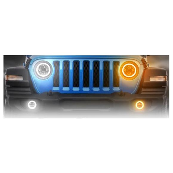 NVE Off Road 66 Series 7" Halo Headlights for 2018-2024 Jeep Wrangler JL & Gladiator JT