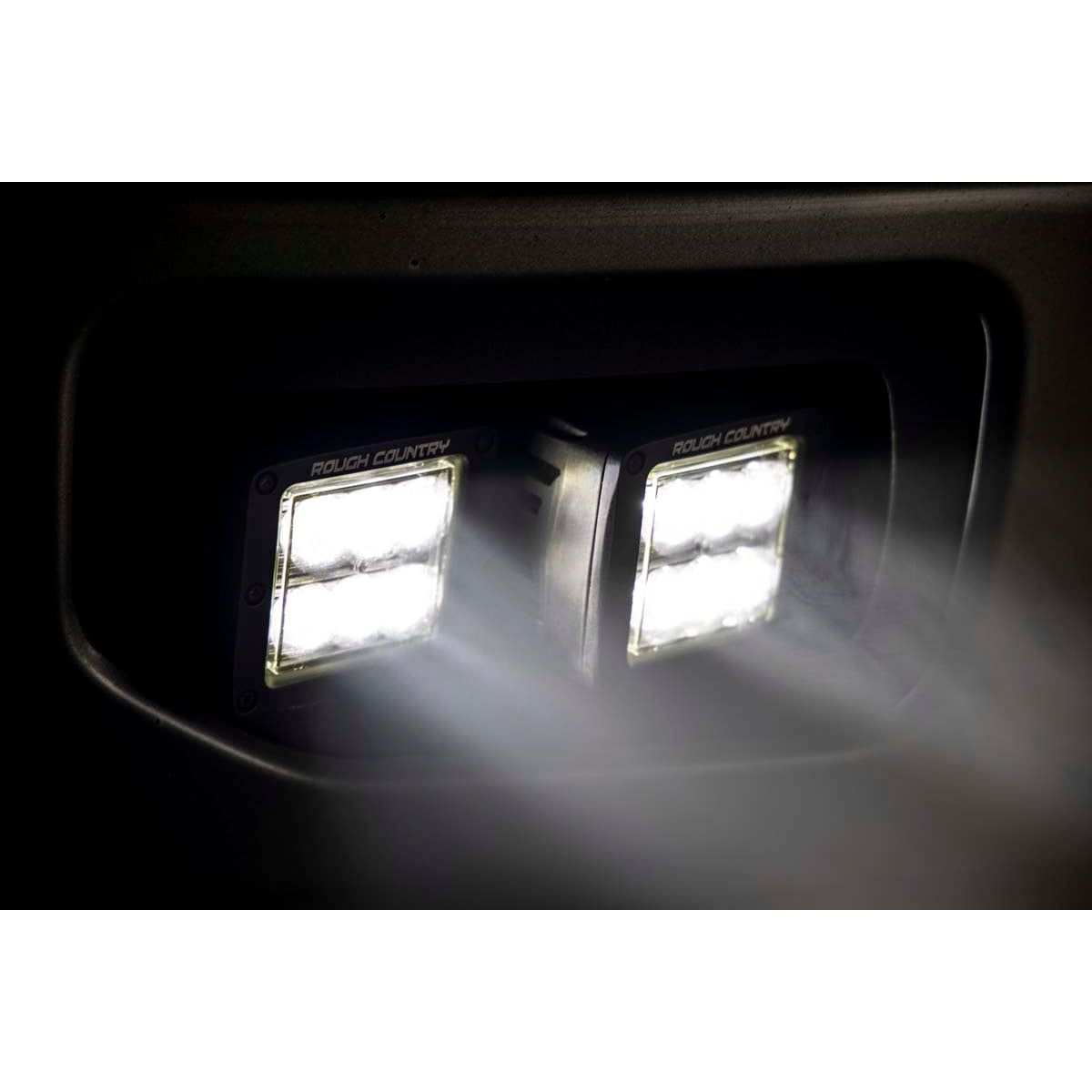 ROUGH COUNTRY LED Light Kit | Fog Mount | Dual 2" Black Pairs | SAE | Ford F-150 (15-17) | 70831
