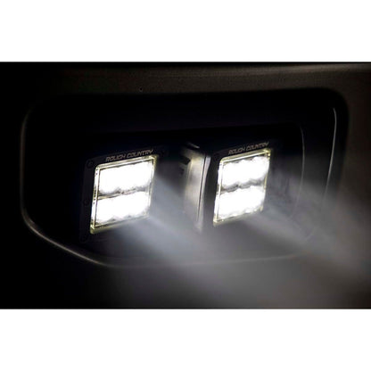 ROUGH COUNTRY LED Light Kit | Fog Mount | Dual 2" Black Pairs | SAE | Ford F-150 (15-17) | 70831