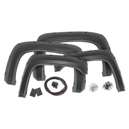 ROUGH COUNTRY Pocket Fender Flares | 6'7" & 8' Bed | GCN Victory Red | Chevy Silverado 1500/2500HD/3500HD (07-14) | F-C10714B-GCN