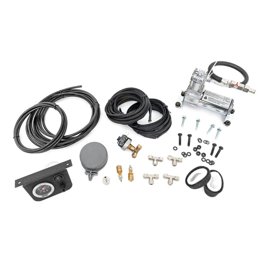 ROUGH COUNTRY Onboard Air Bag Compressor Kit w/Gauge | 10100