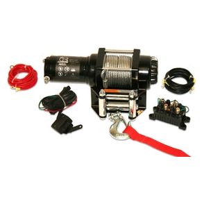 BULLDOG WINCH 2500LB ATV WINCH, WITH MINI-ROCKER SWITCH, MOUNTING CHANNEL, ROLLER FAIRLEAD 15006