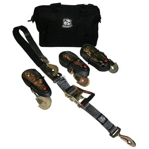 BULLDOG WINCH SET OF 4 2IN X 10FT RATCHETING AXLE STRAPS BREAKING STRENGTH AND 3,335 LB 20230